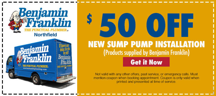discount on new sump pump instalaltion
